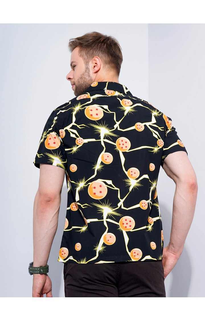 Men's Black Graphics Casual Shirts