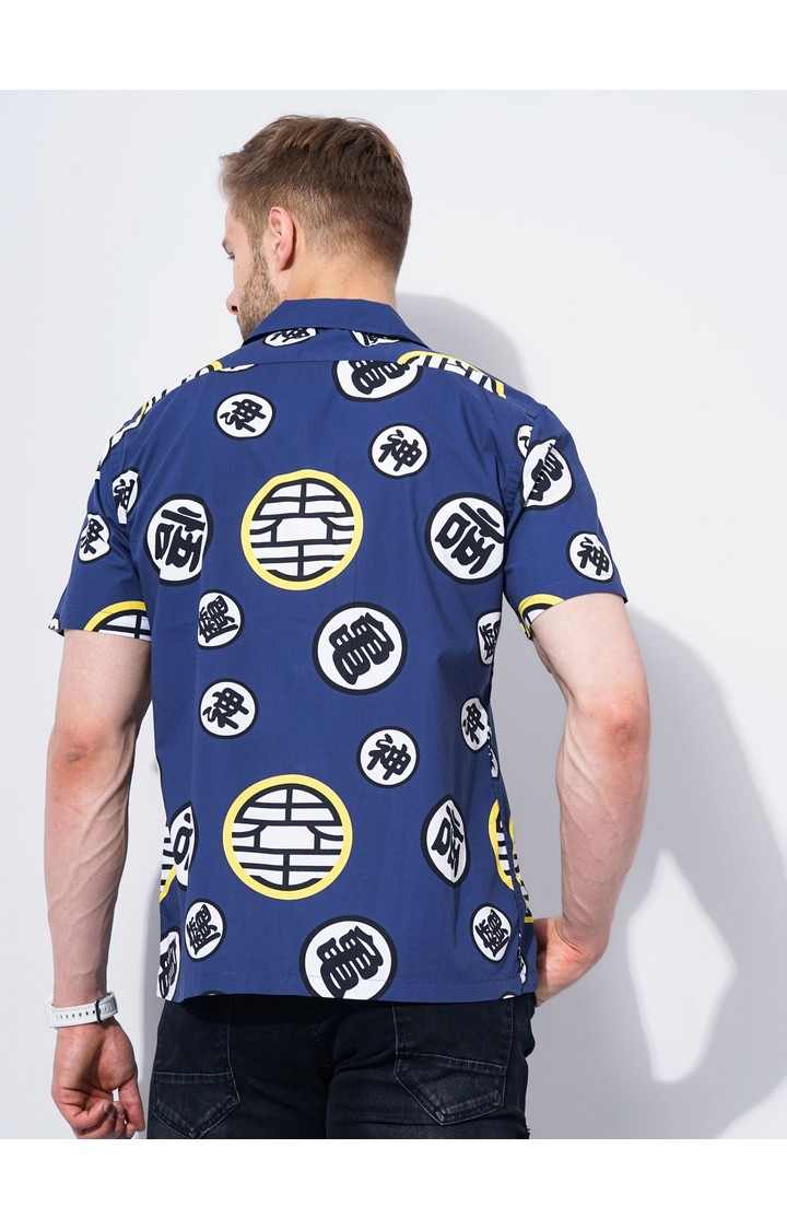 Men's Blue Graphics Casual Shirts