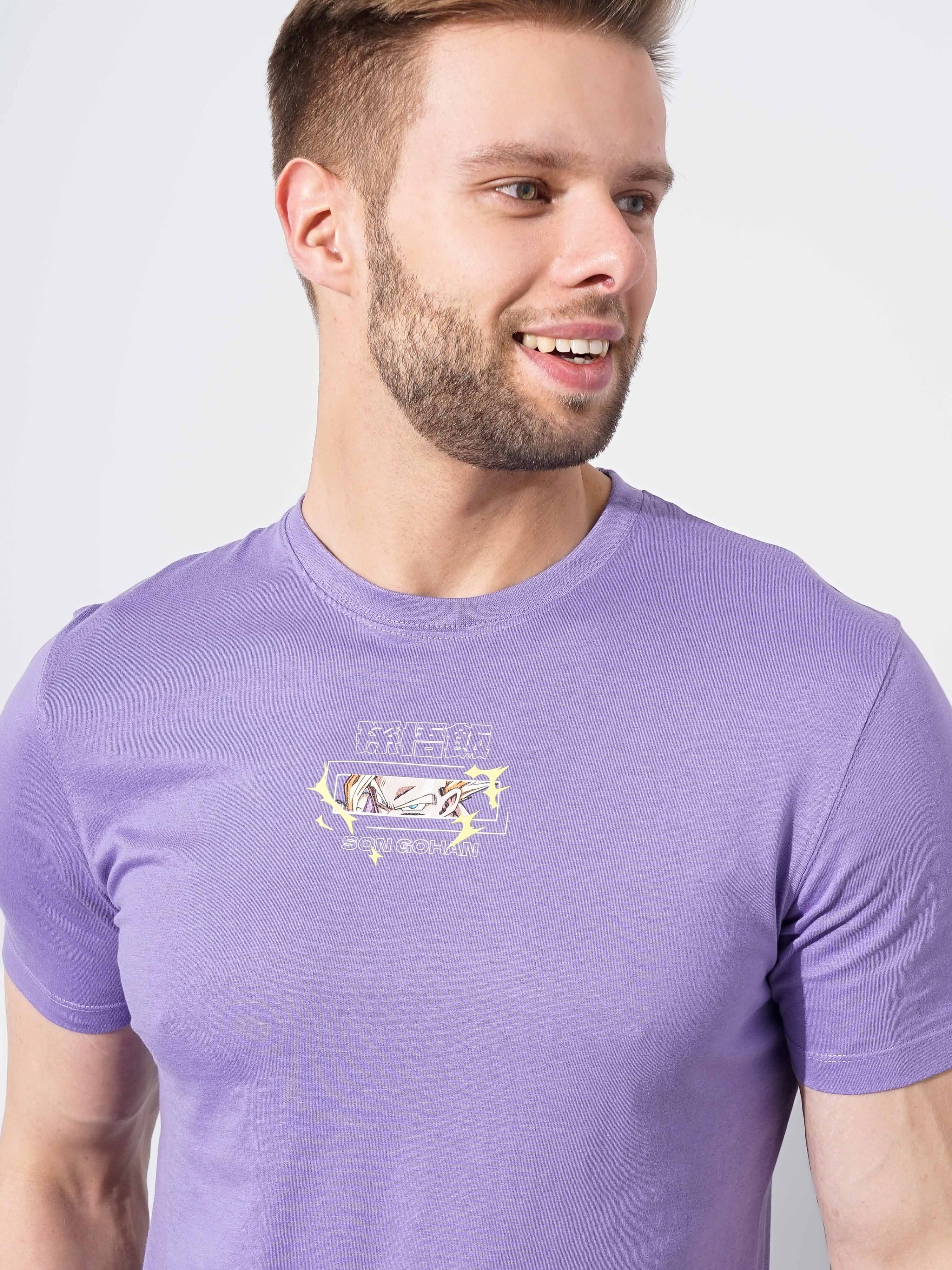 Men's Purple Graphics Regular T-Shirts