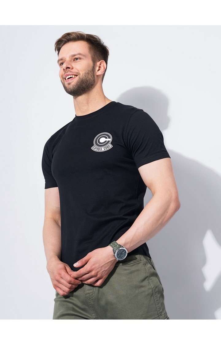 Men's Black Graphics Regular T-Shirts