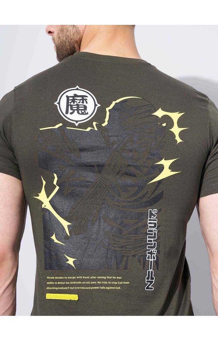 Men's Green Graphics Regular T-Shirts