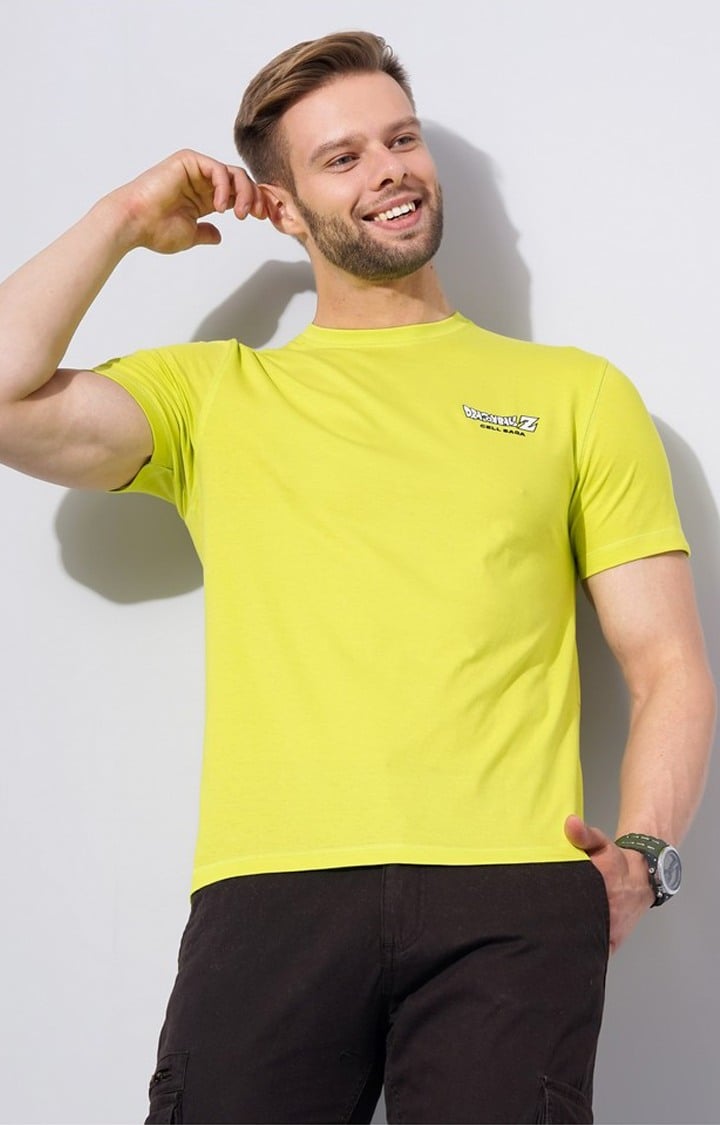 Men's Yellow Graphics Regular T-Shirts