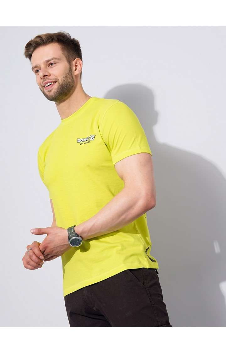 Men's Yellow Graphics Regular T-Shirts