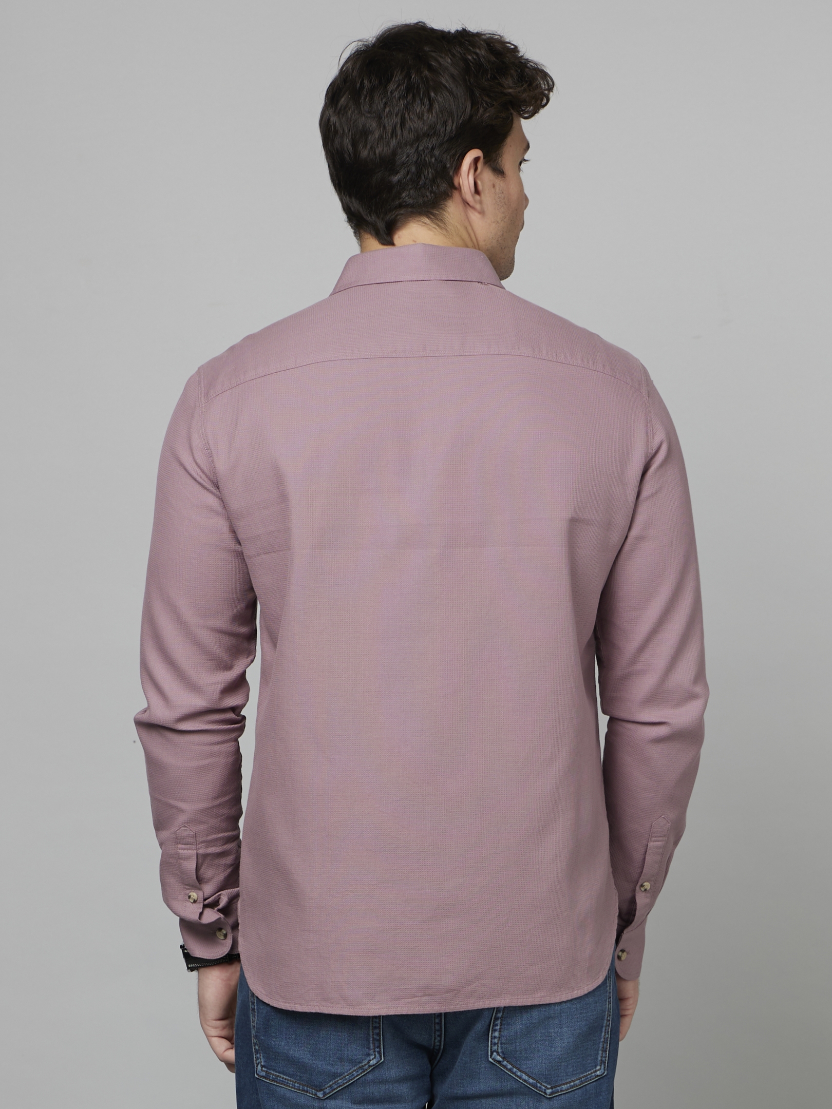 Men's Purple Solid Casual Shirts