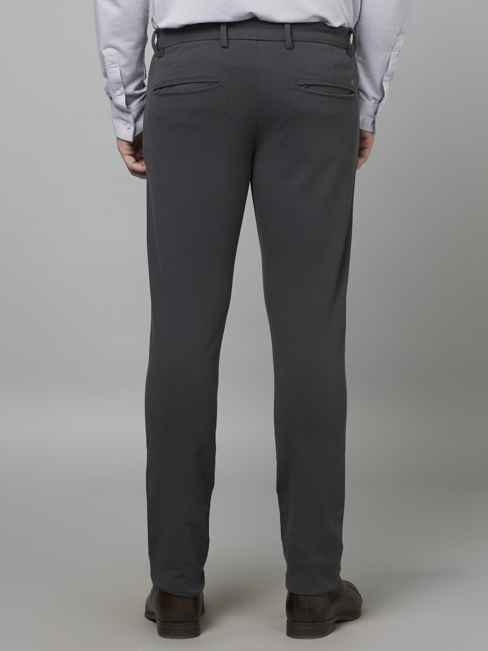 Buy LOUIS PHILIPPE Grey Solid Polyester Viscose Slim Fit Mens Formal  Trousers | Shoppers Stop