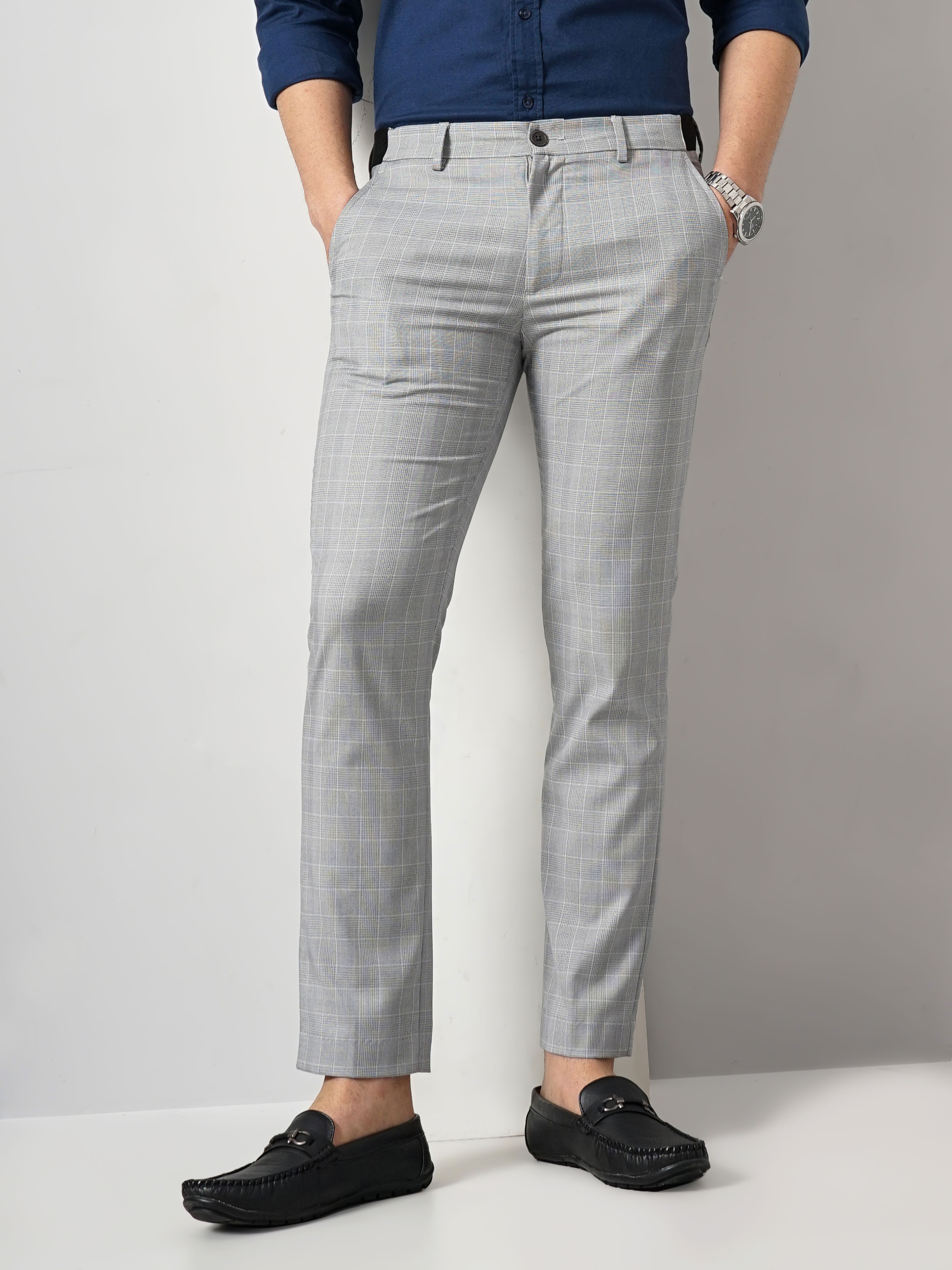 Celio Men's Solid Formal Trousers
