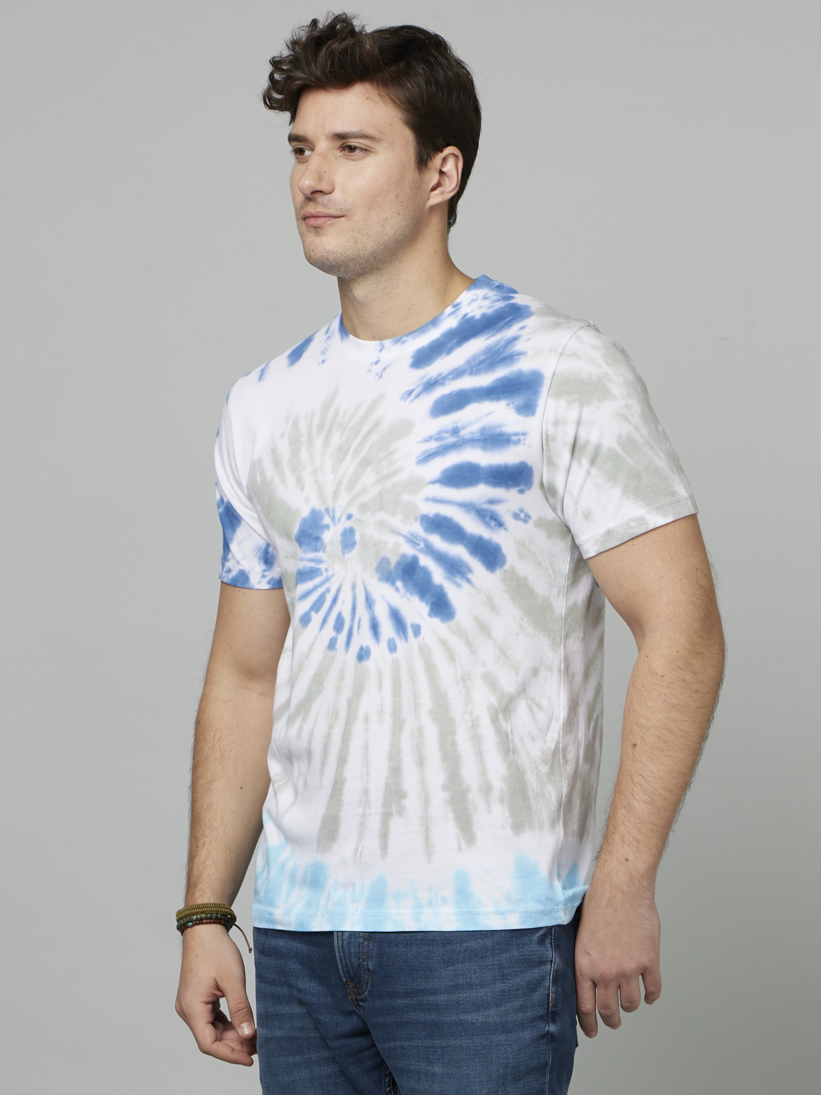 Men's White Tie Dye Regular T-Shirts