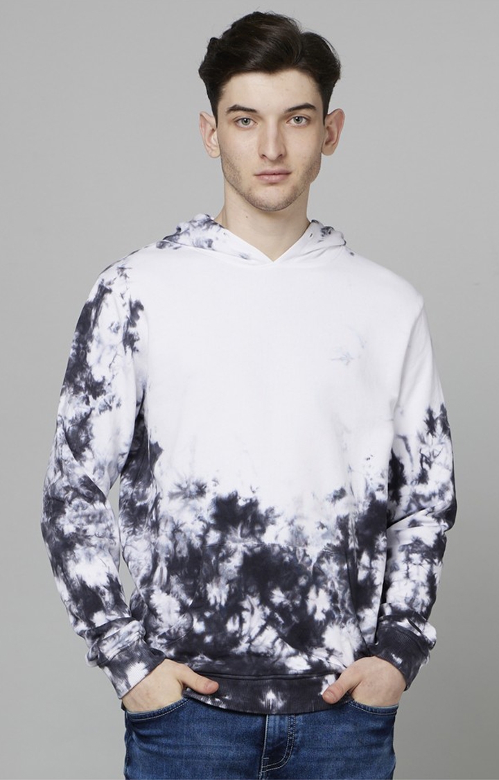 celio | Men's White Printed Sweatshirts