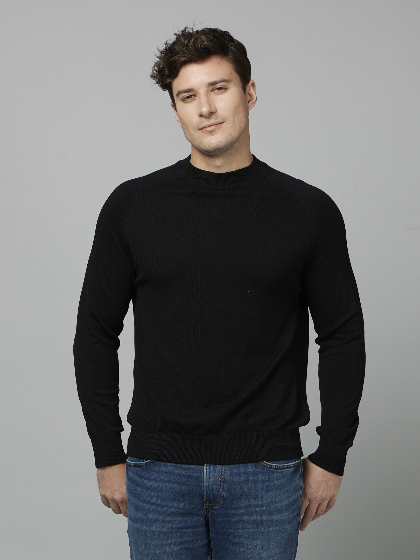 celio | Men's Black Solid Sweaters