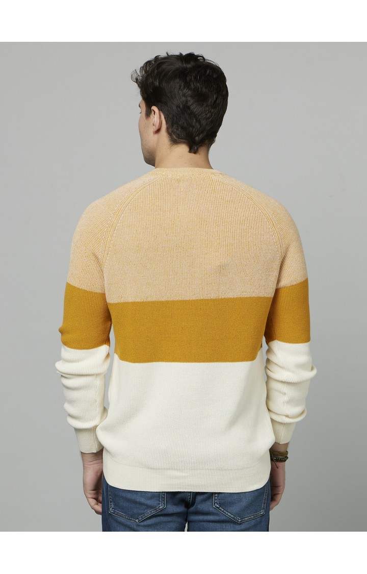 Men's Yellow Colourblock Sweaters