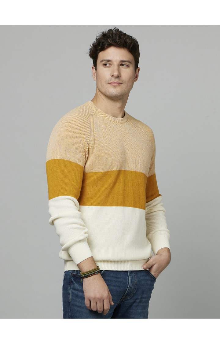 Men's Yellow Colourblock Sweaters