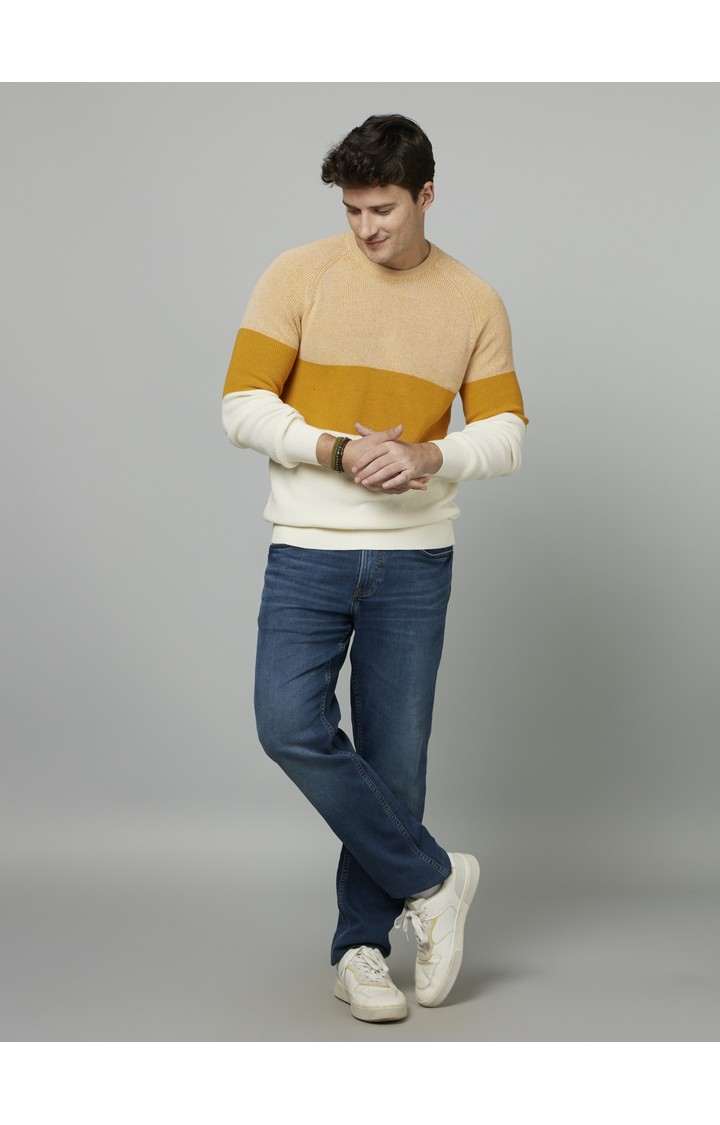 Men's Yellow Colourblock Sweaters