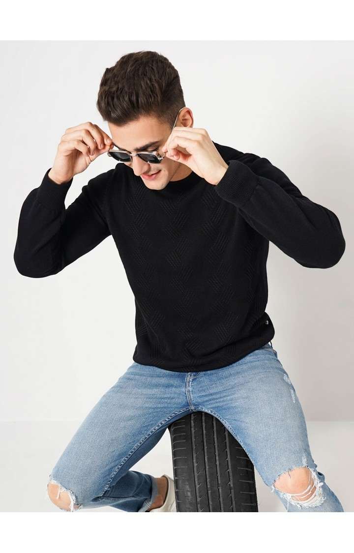 Men's Black Knitted Sweaters