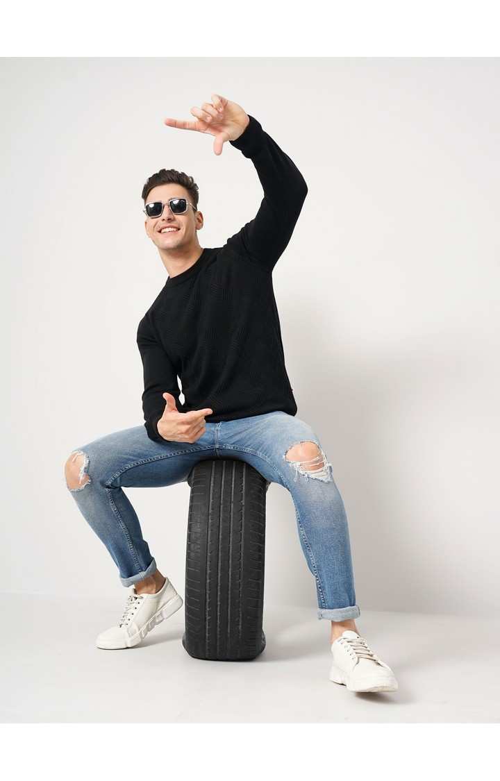 Men's Black Knitted Sweaters