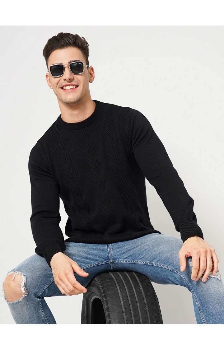 Men's Black Knitted Sweaters