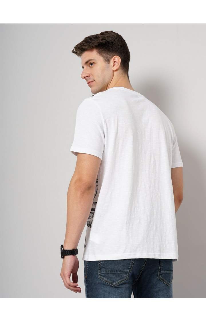 Men's White Knitted Regular T-Shirts