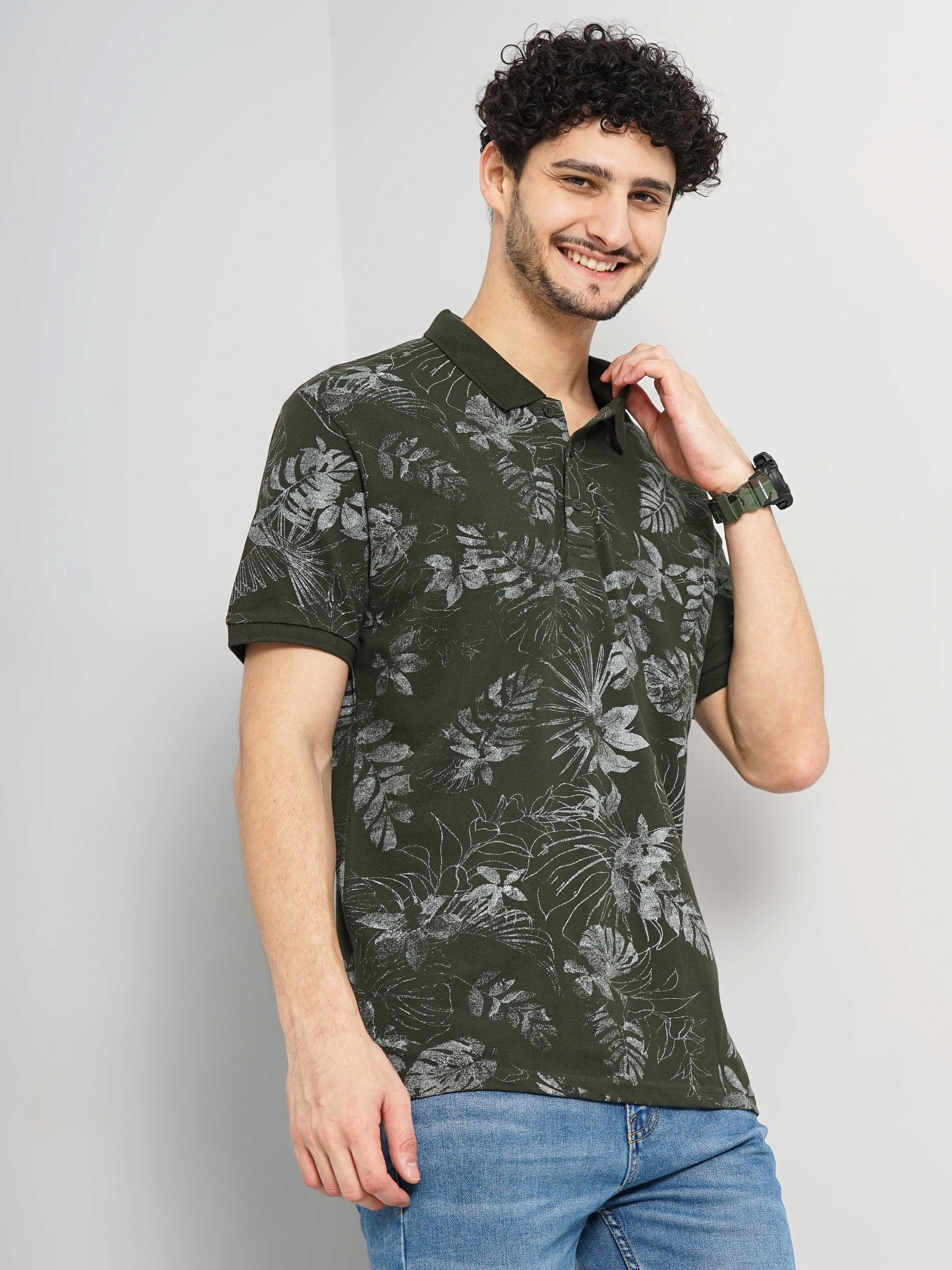 Celio Men's All Over Print Floral T-Shirt