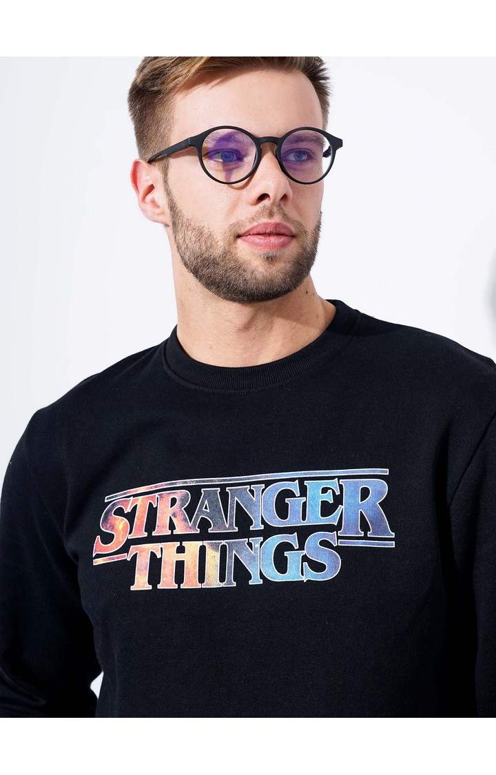 Men's Black Typographic Sweatshirts