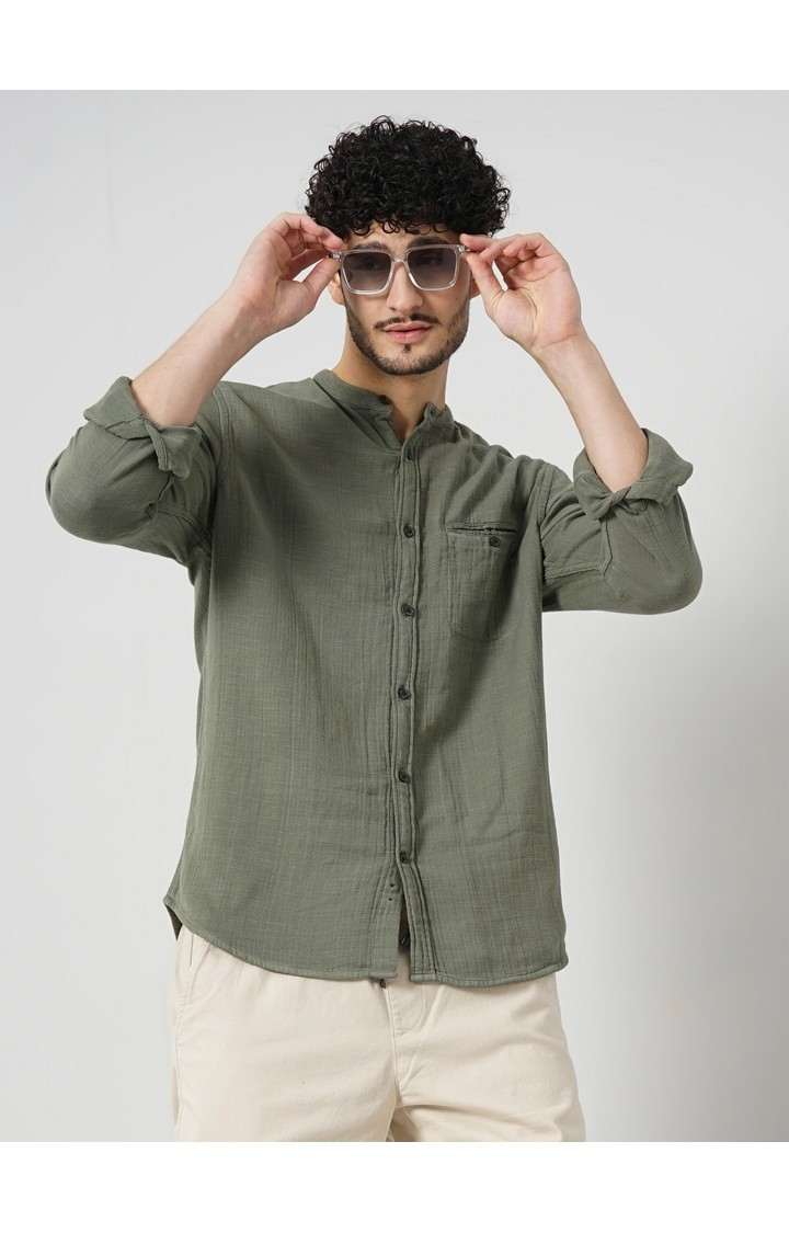 Celio Men's Solid Double Cloth Shirt
