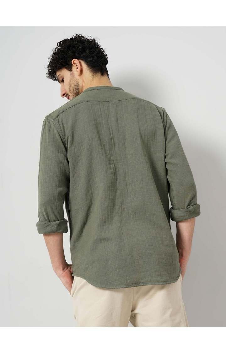 Celio Men's Solid Double Cloth Shirt