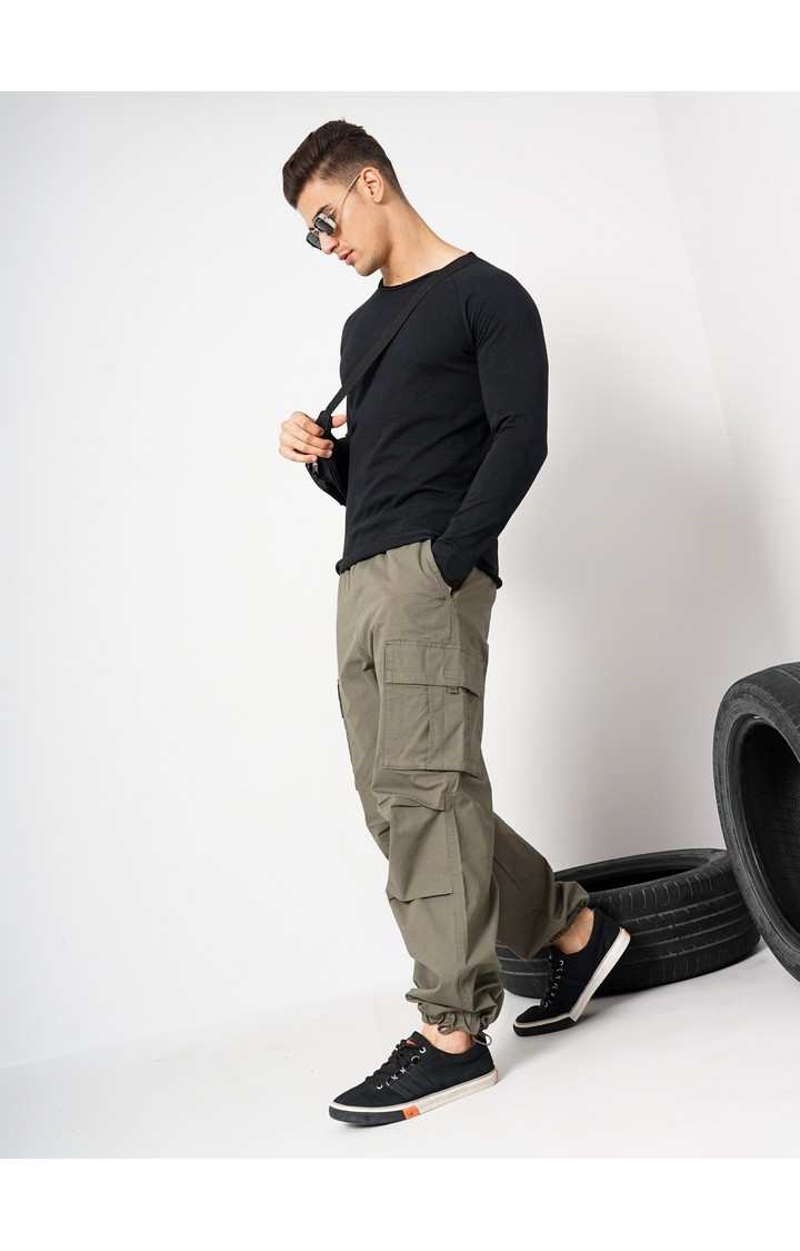 Men's Black Knitted Regular T-Shirts