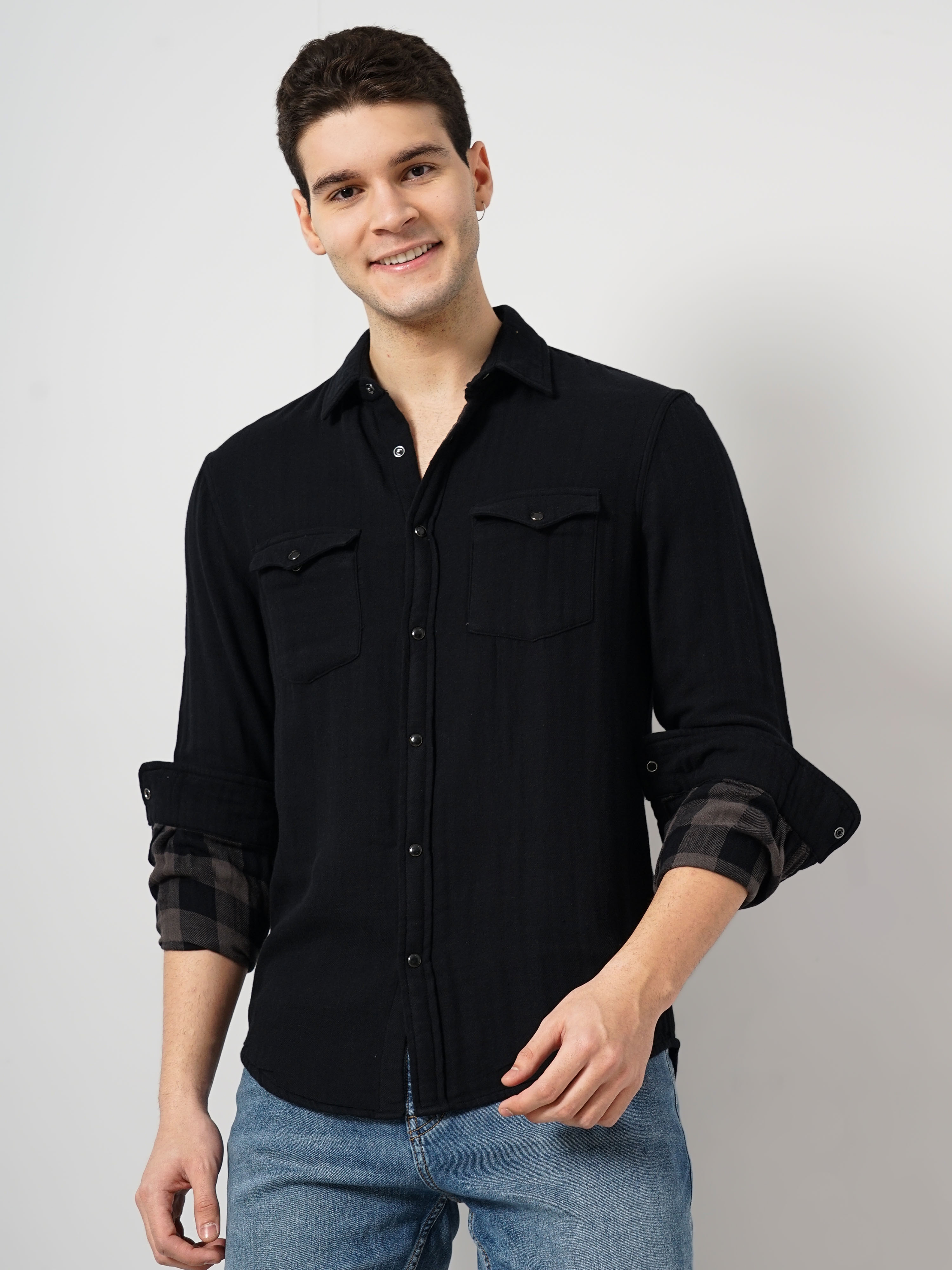 celio | Celio Men's Solid Double Cloth Shirt