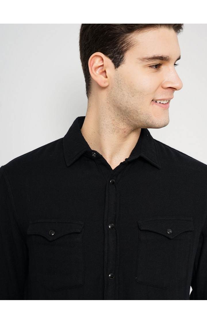 Celio Men's Solid Double Cloth Shirt