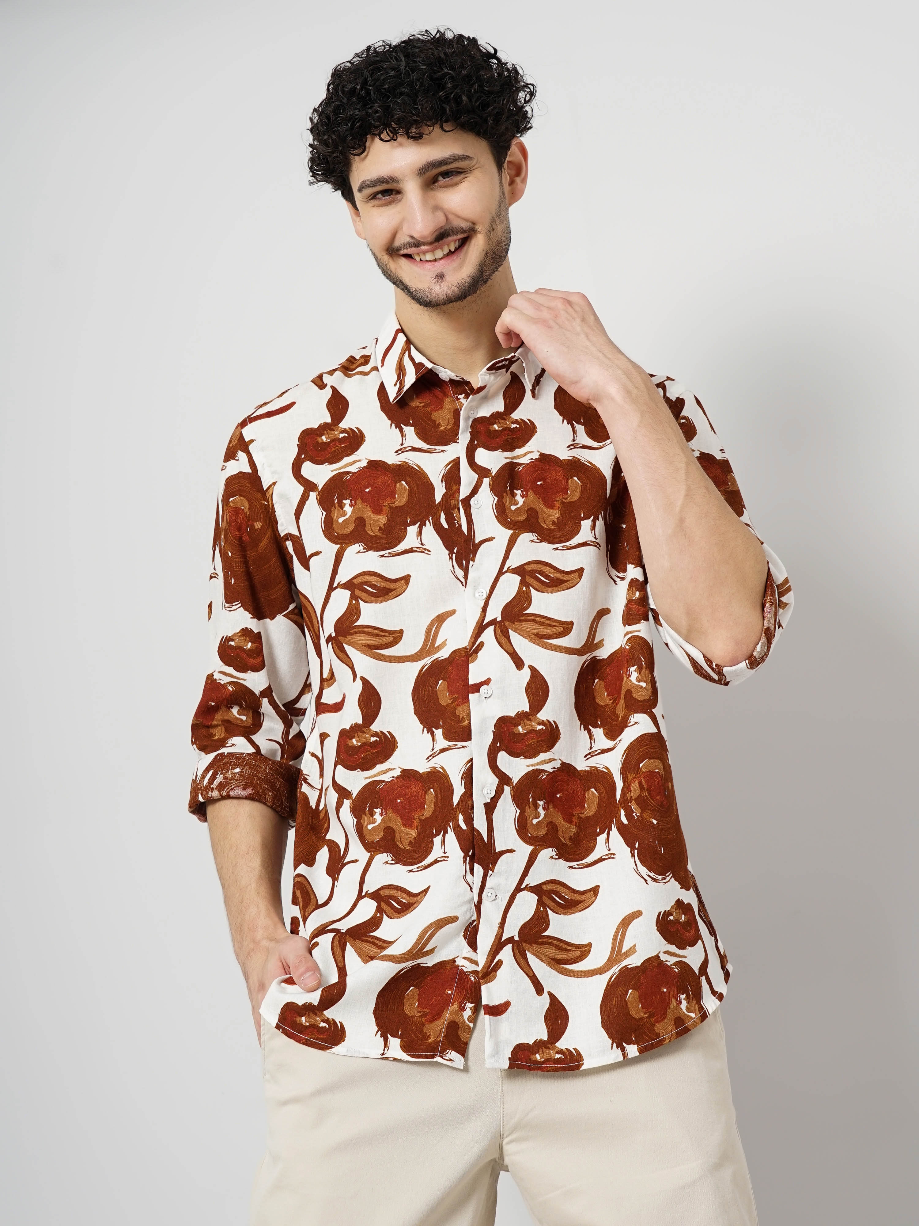 celio | Celio Men's Floral Linen Shirt