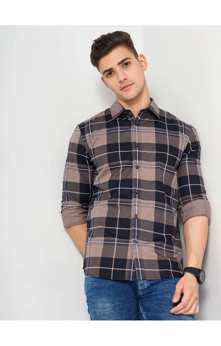 Men's Blue Checked Casual Shirts