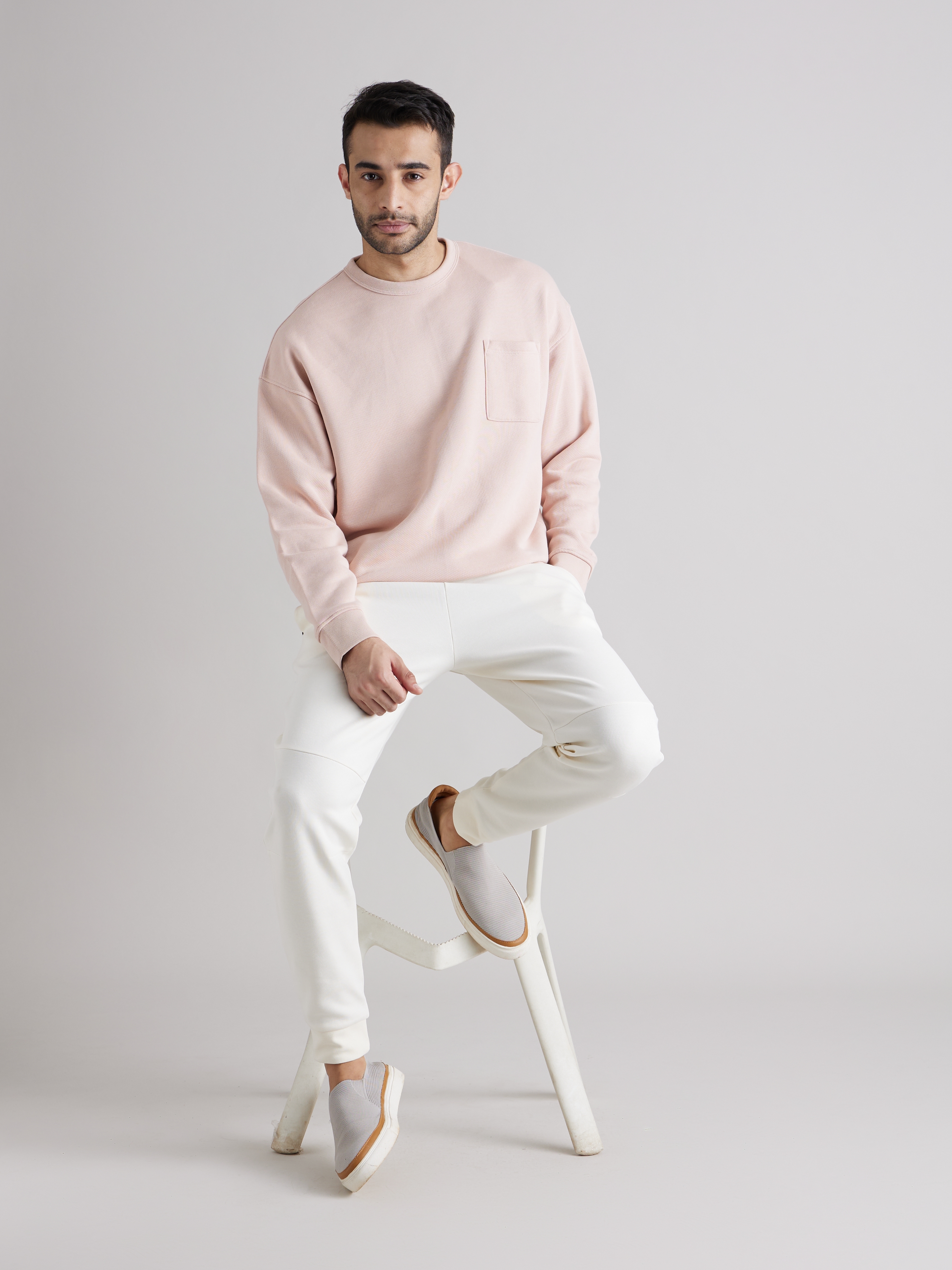 Men's Pink Solid Sweatshirts