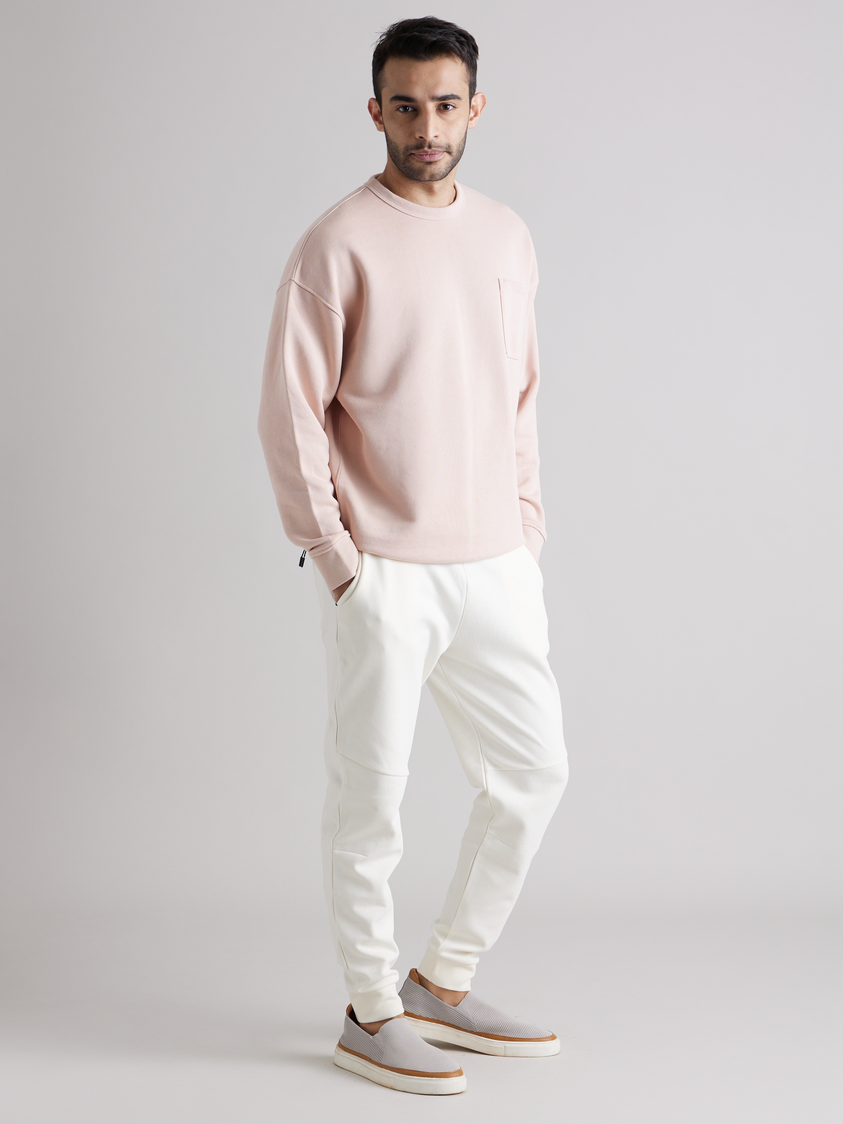 Men's Pink Solid Sweatshirts