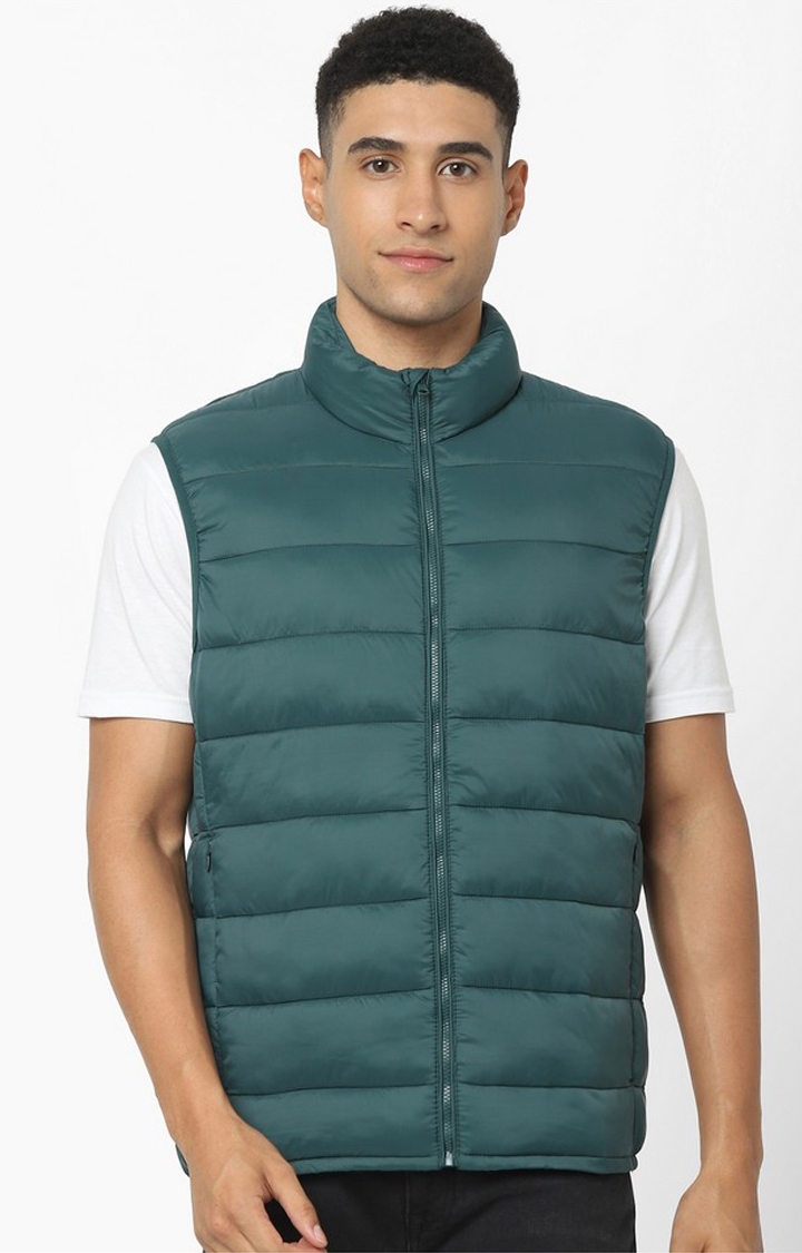 celio | Men's Green Solid Gilet