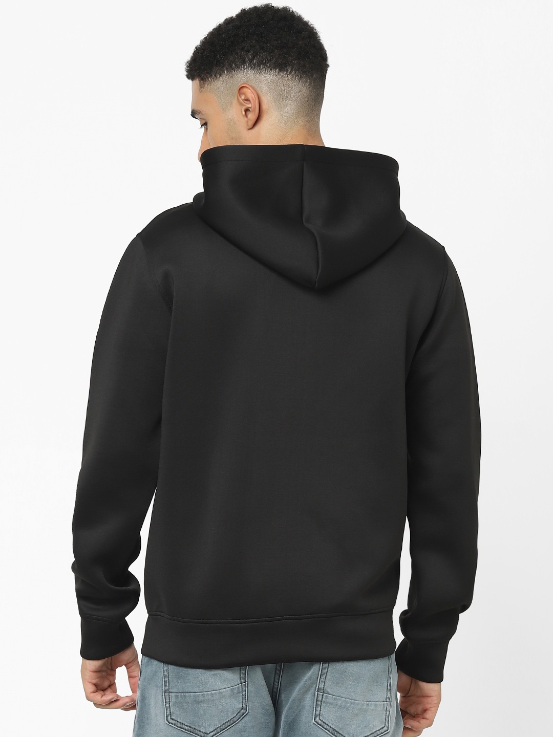 Solid black hoodie mens store