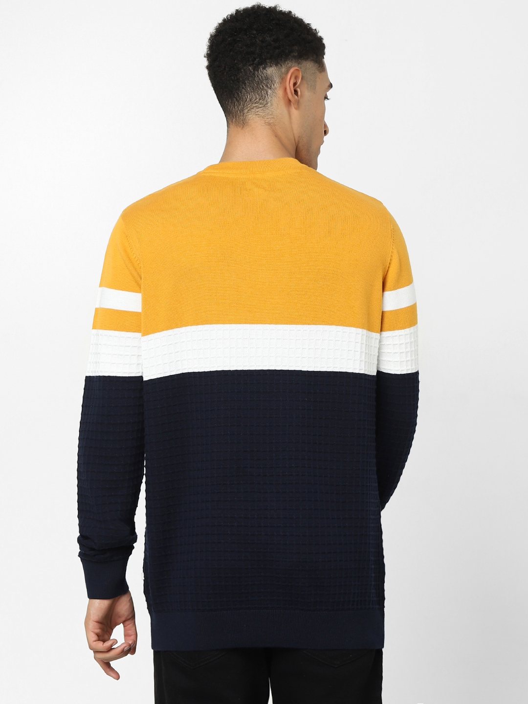 Men's Yellow Colourblock Sweaters