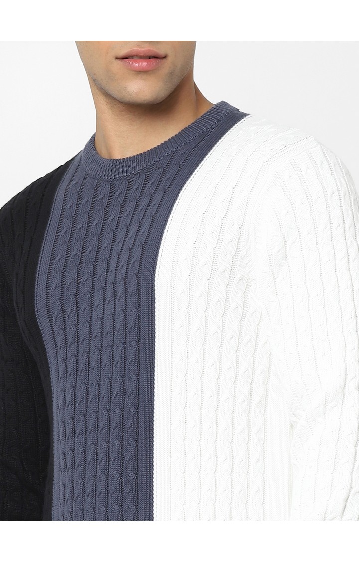 Men's Black Colourblock Sweaters