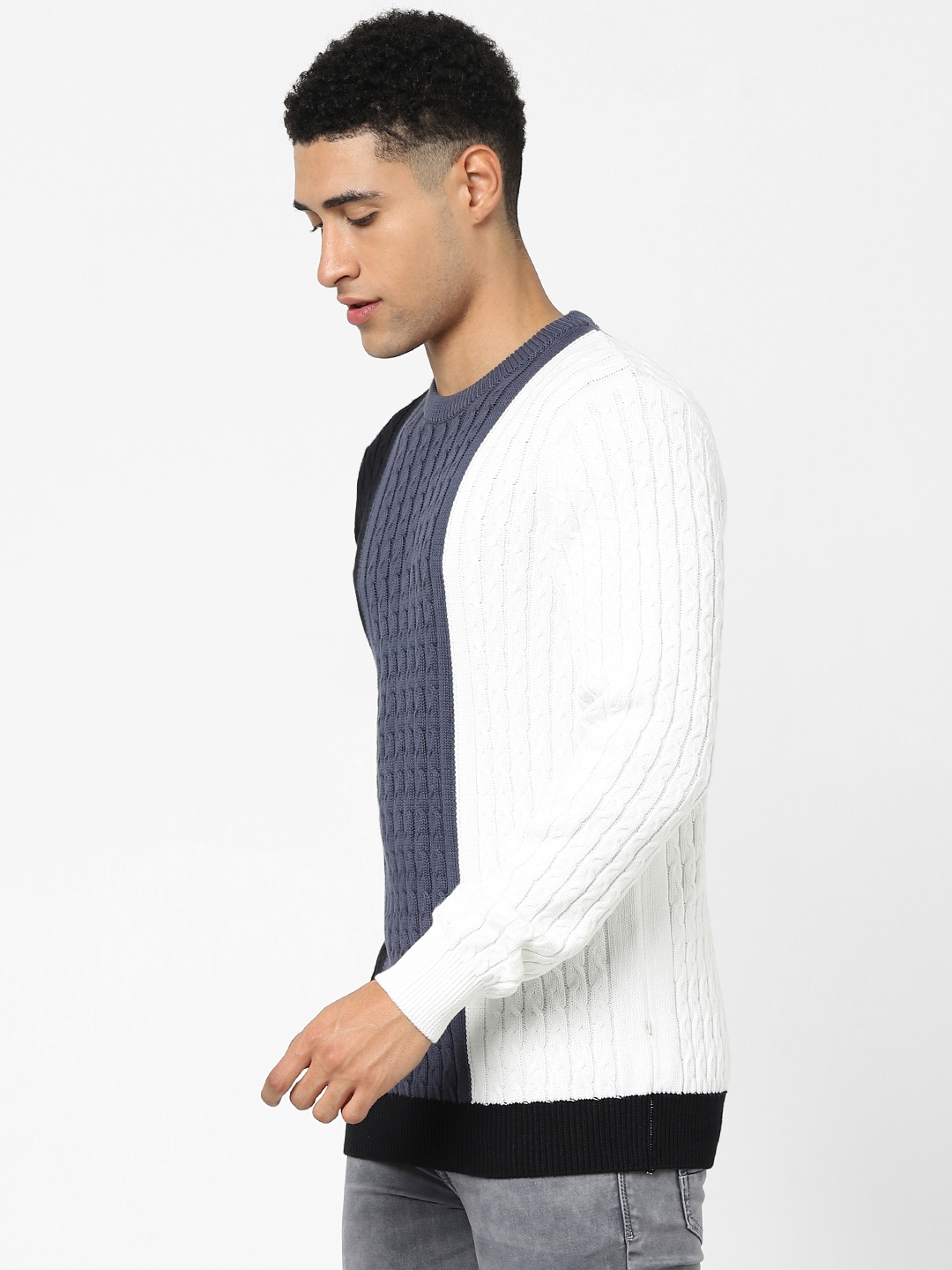 Men's Black Colourblock Sweaters