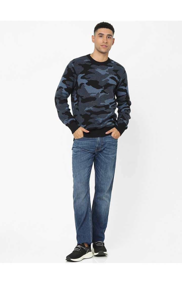 Men's Navy Camouflage Sweaters