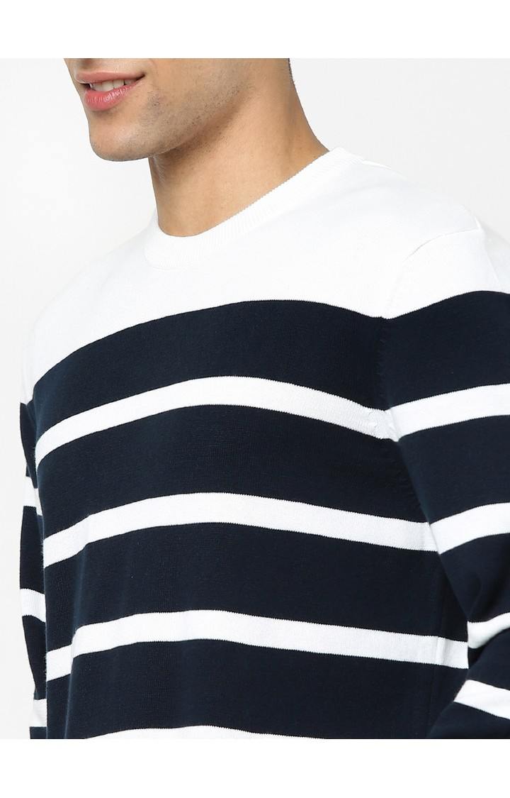 Men's Navy Striped Sweaters