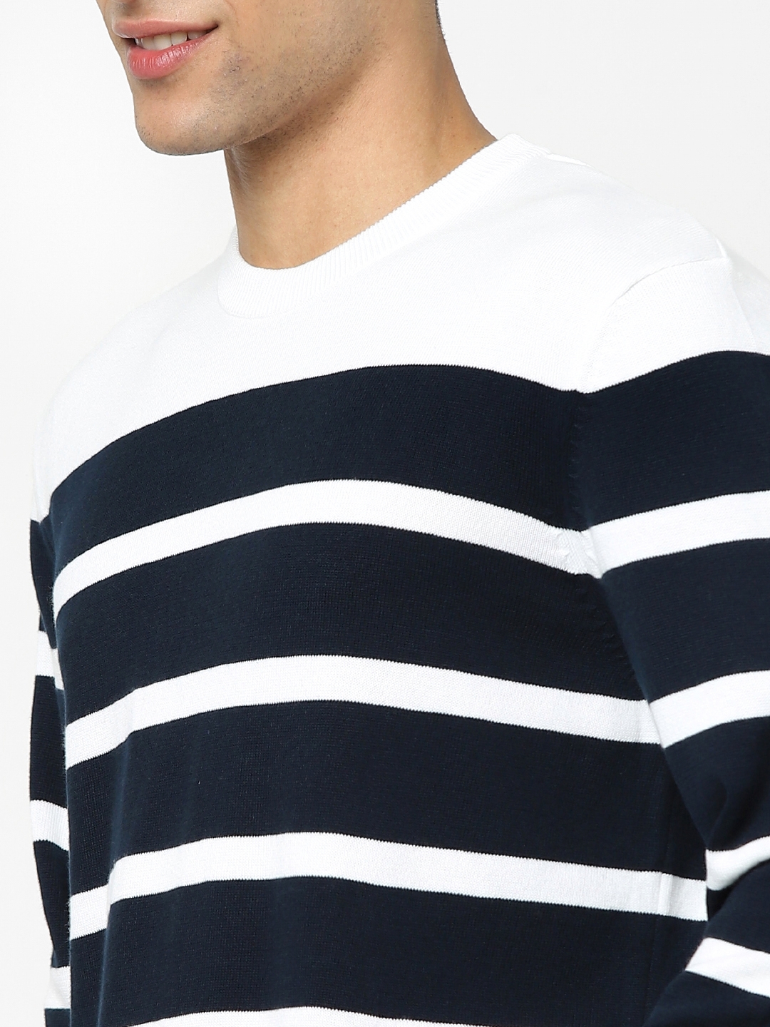Men's Navy Striped Sweaters