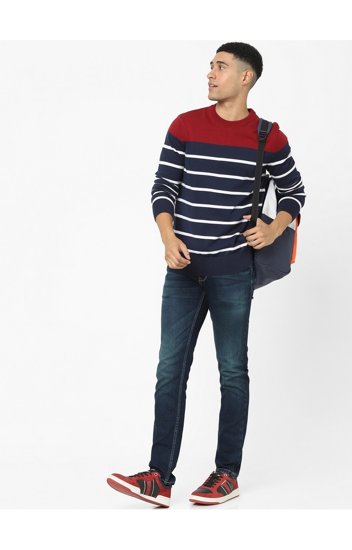 Men's Red Striped Sweaters