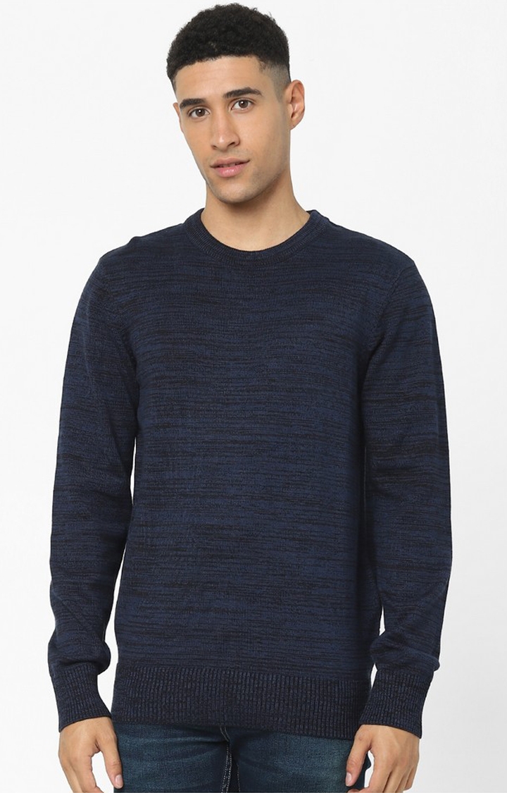 celio | Men's Navy Textured Sweaters