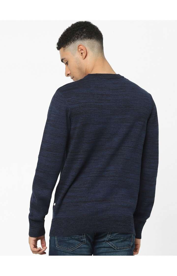 Men's Navy Textured Sweaters
