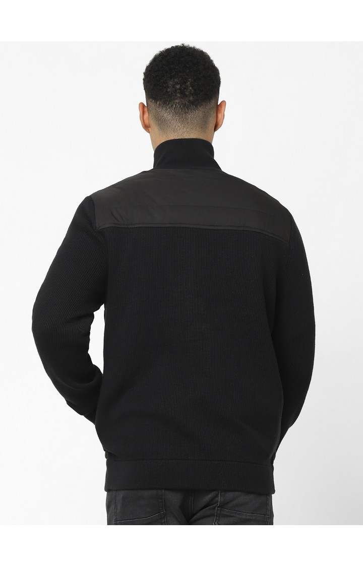 Men's Black Solid Bomber Jackets