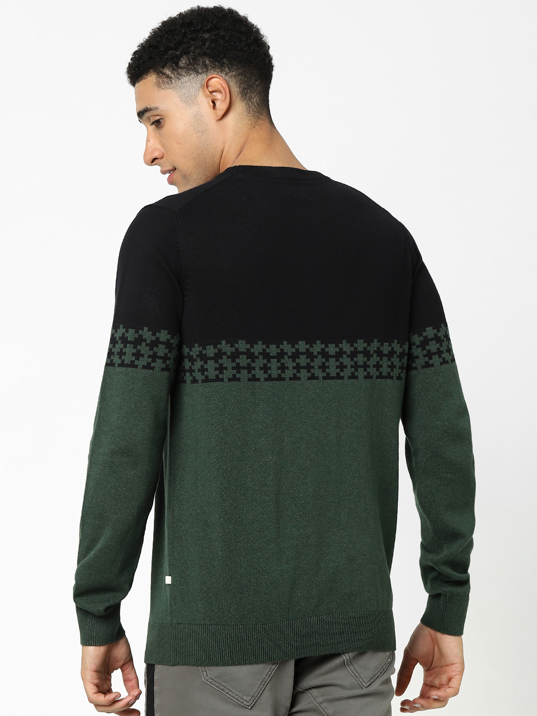 Men's Black Colourblock Sweaters