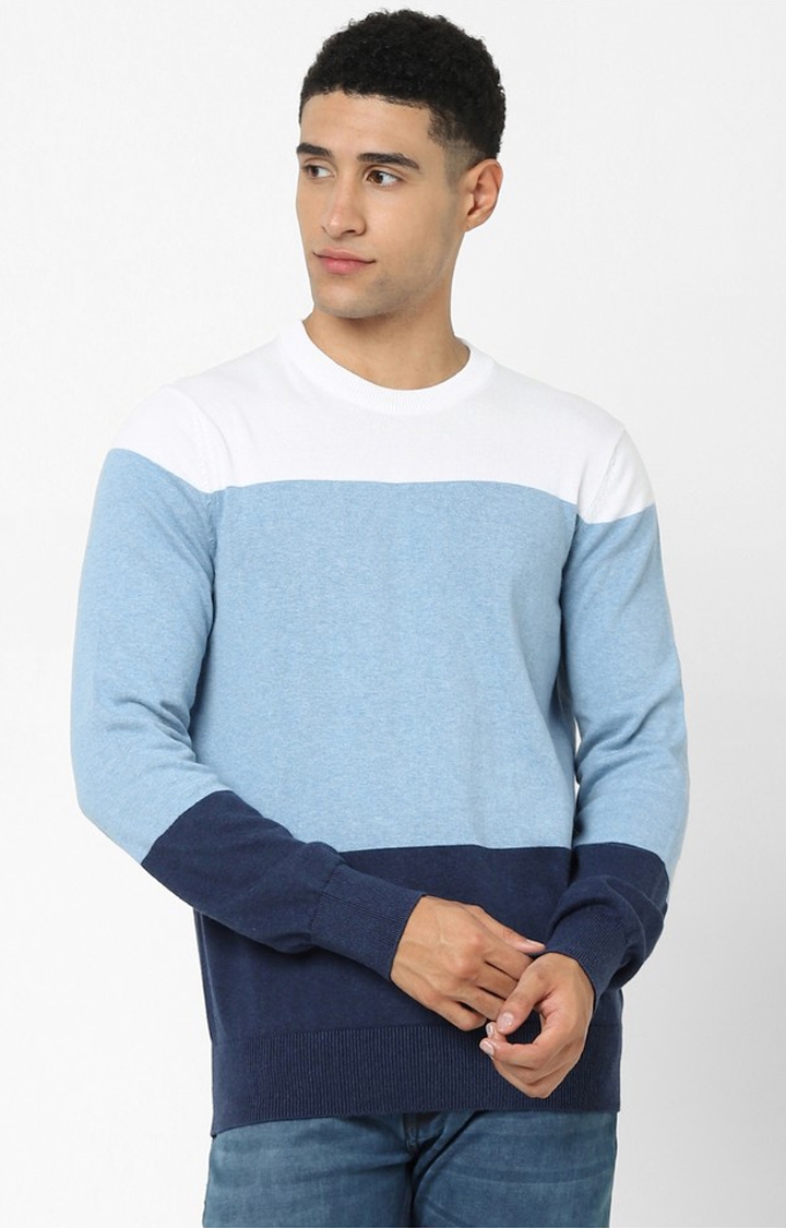 celio | Men's Navy Colourblock Sweaters