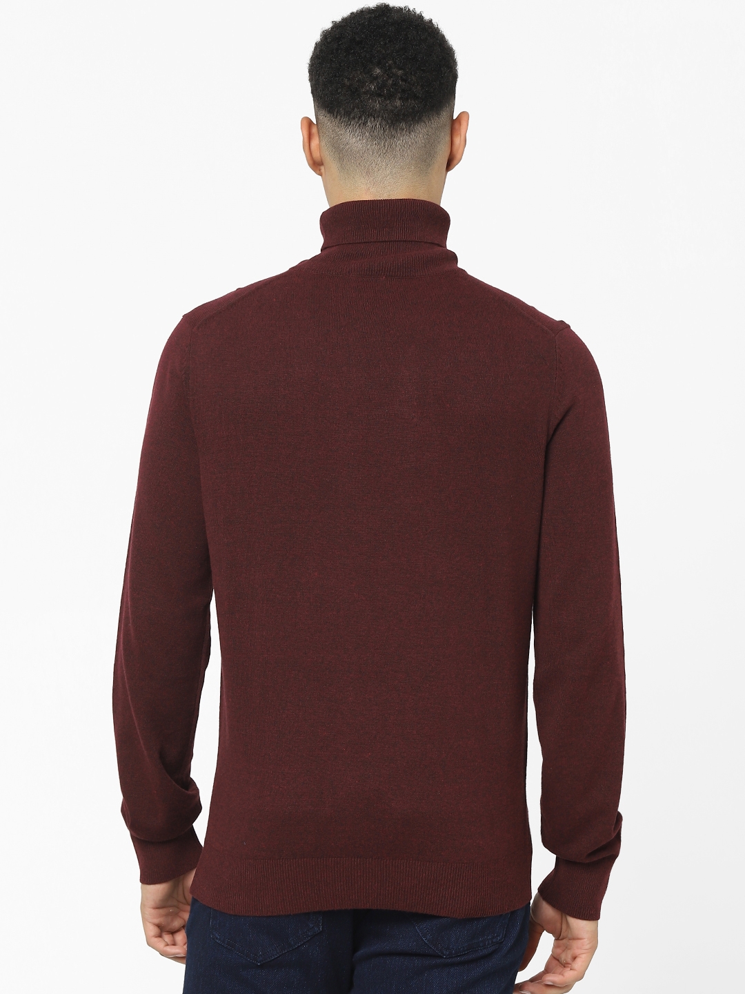 celio | Men's Burgundy Solid Sweaters 2