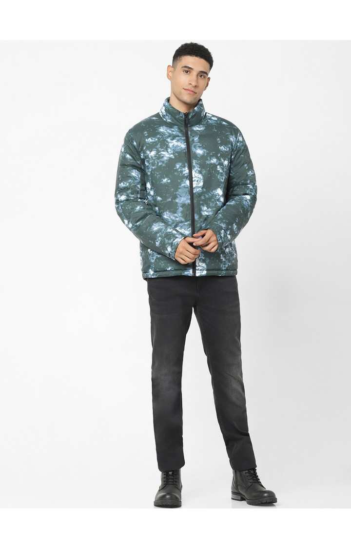 Men's Green Solid Bomber Jackets