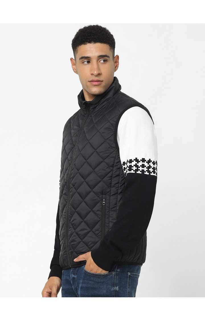 Men's Black Solid Gilet