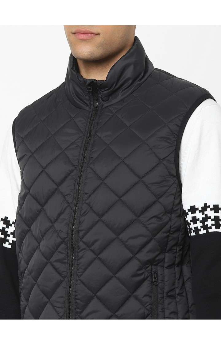 Men's Black Solid Gilet