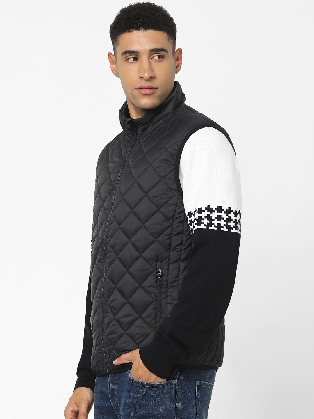 Men's Black Solid Gilet